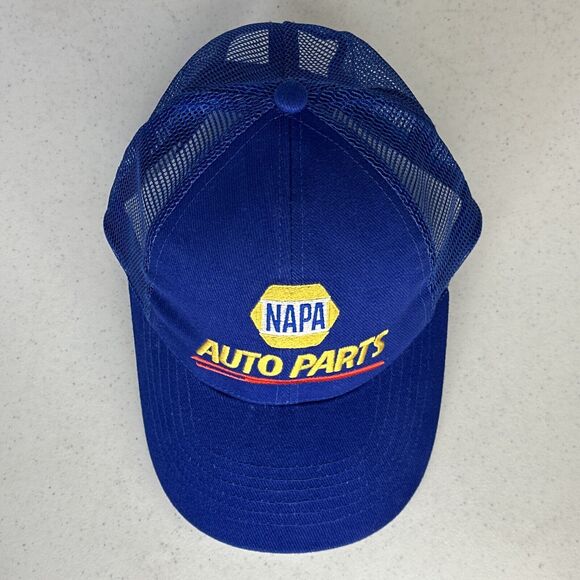 New‎ Napa Hat Mesh backstrap Stitched Logo Blue Gold Red AutoParts - Picture 5 of 7
